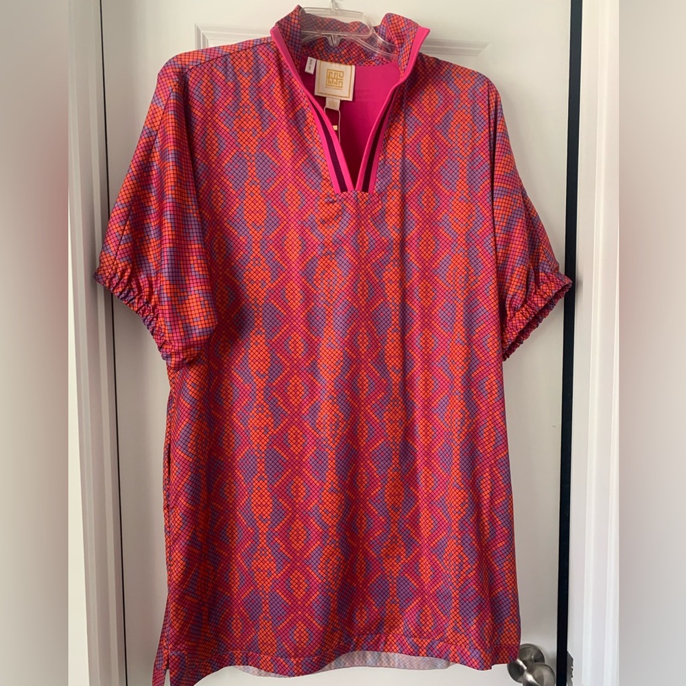 Vibrant Pink and Orange Women's Dress